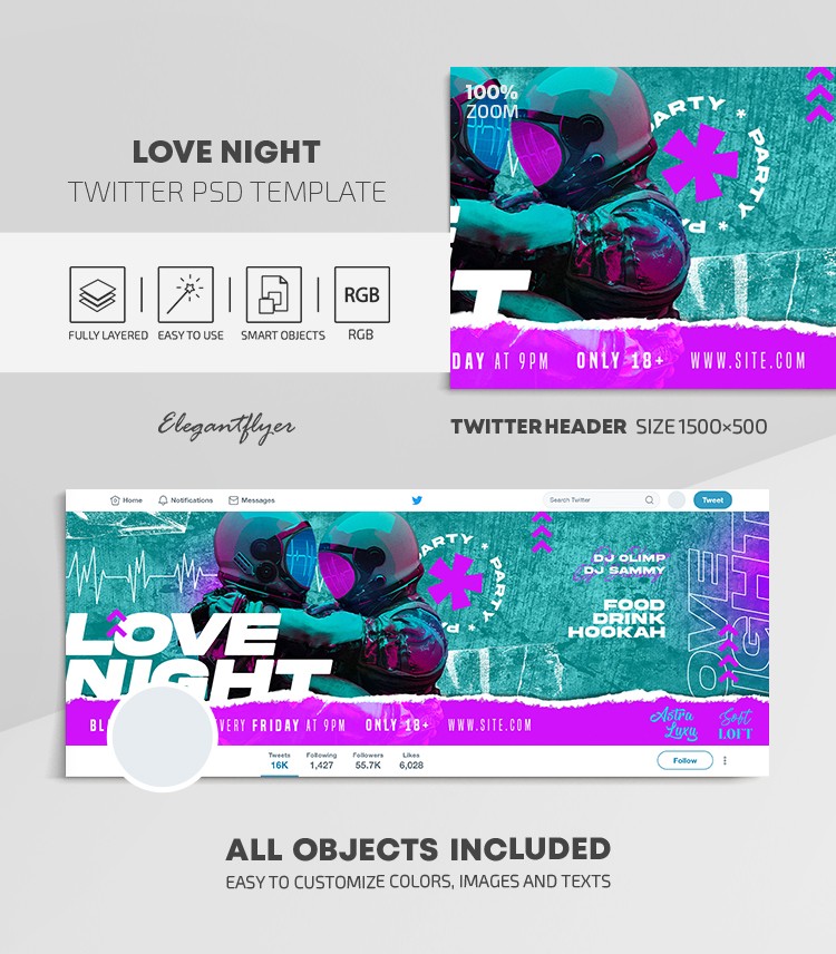 Love Night Twitter by ElegantFlyer
