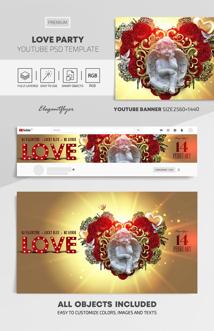 Festa dell'amore su Youtube by ElegantFlyer