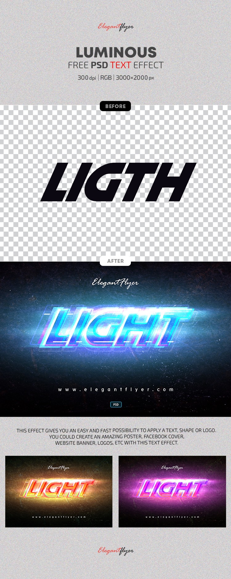 Efectos de texto luminosos by ElegantFlyer