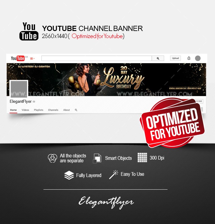 Lusso Compleanno Youtube by ElegantFlyer