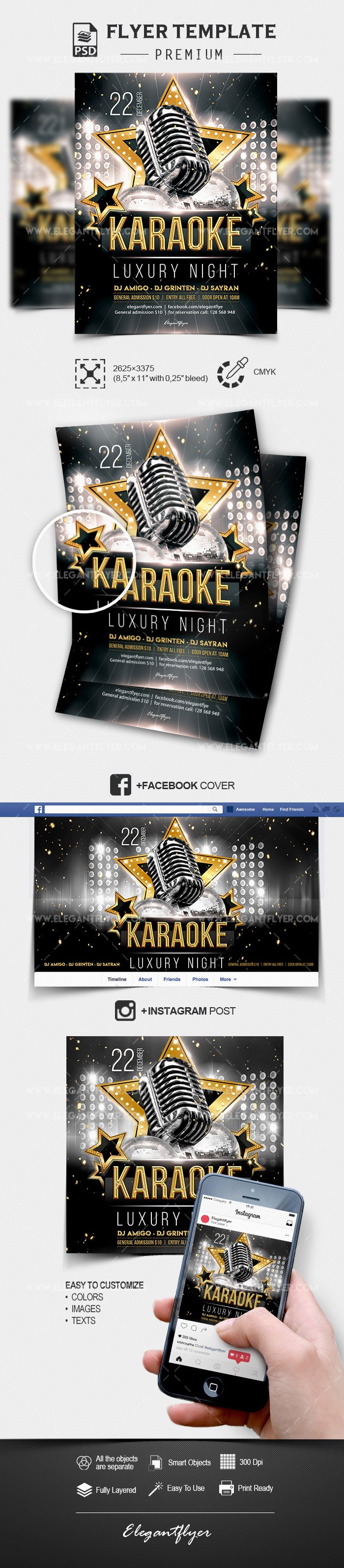 Noche de karaoke de lujo by ElegantFlyer