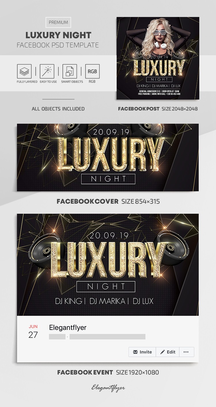Luxury Night Facebook by ElegantFlyer