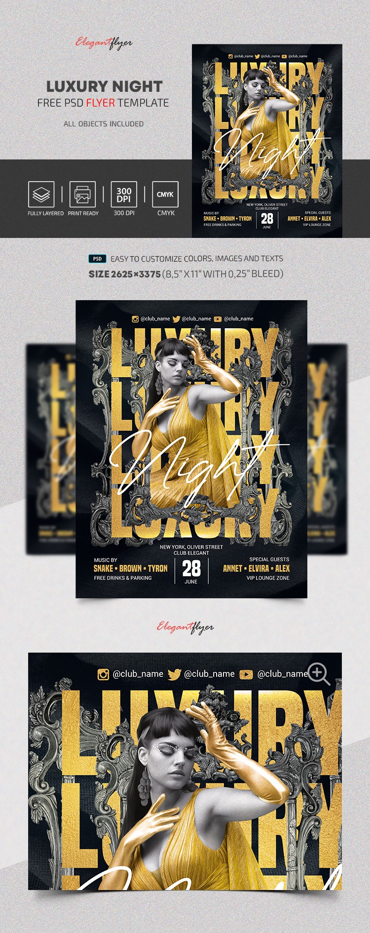 Luksusowy nocny plakat reklamowy by ElegantFlyer