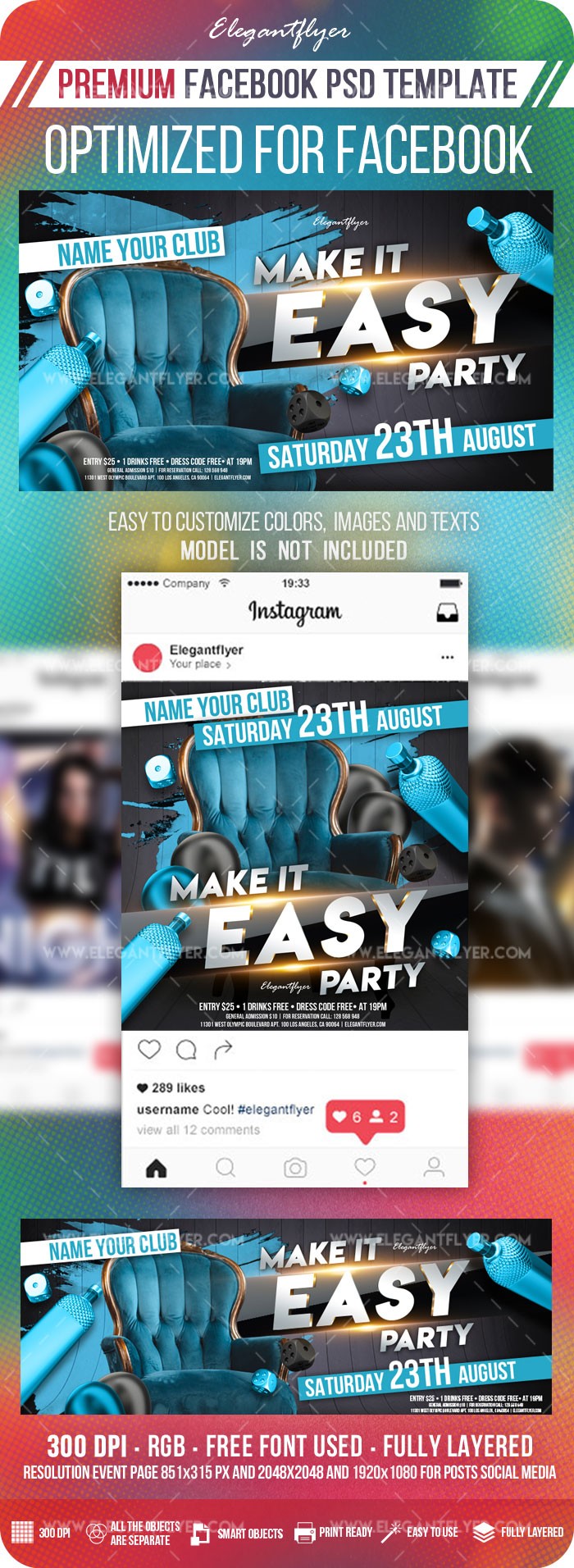 Make it Easy Party Facebook by ElegantFlyer