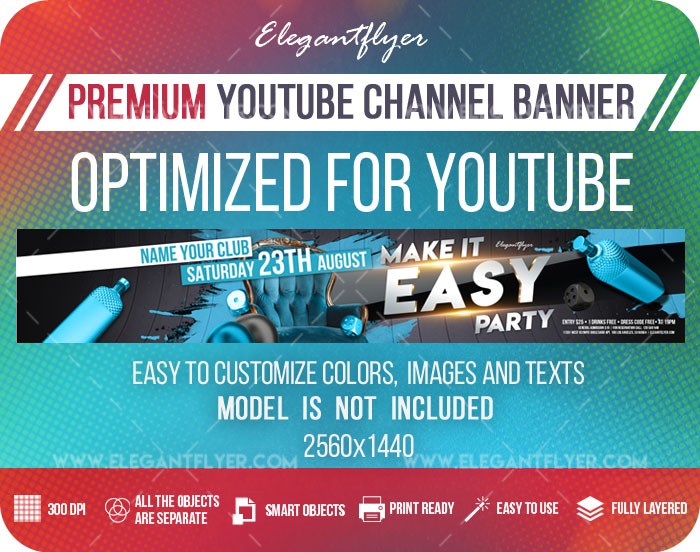 让它变得容易派对Youtube by ElegantFlyer
