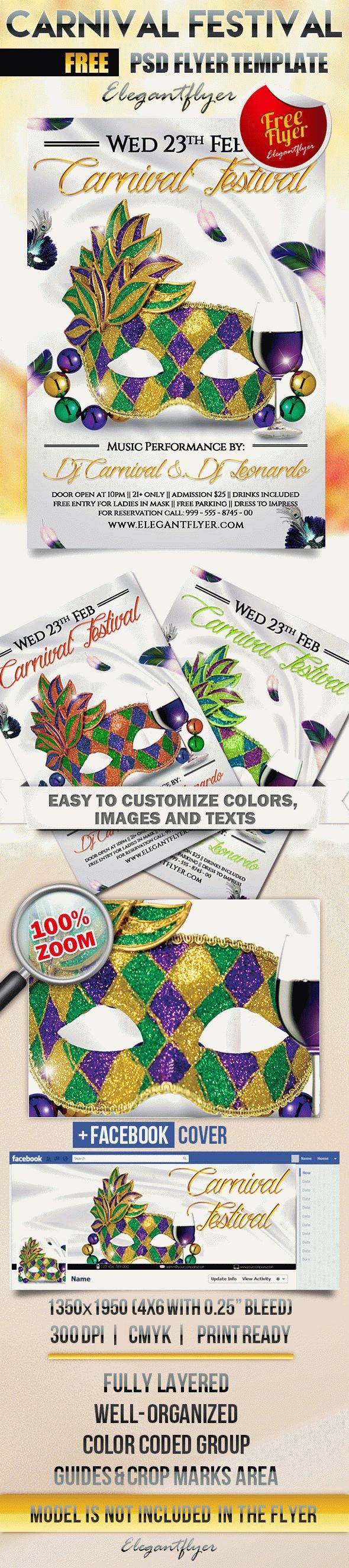 Festival du carnaval de Mardi Gras by ElegantFlyer