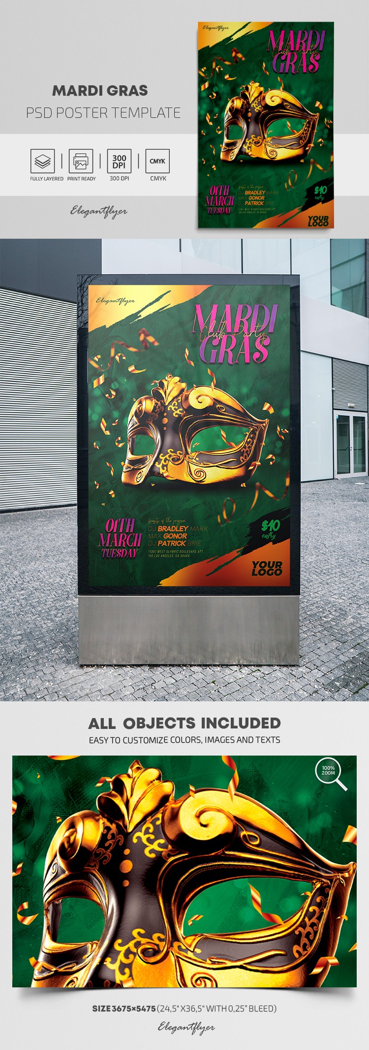 Plakat Mardi Gras by ElegantFlyer