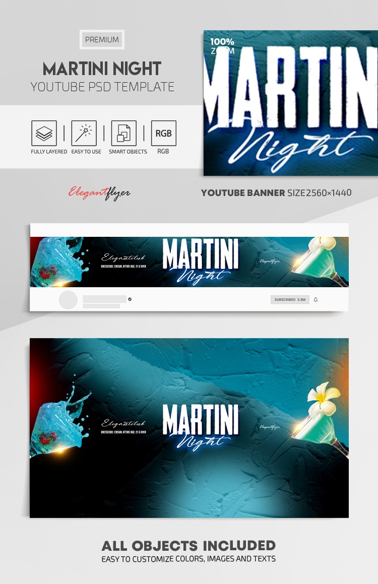Martini Night Youtube by ElegantFlyer