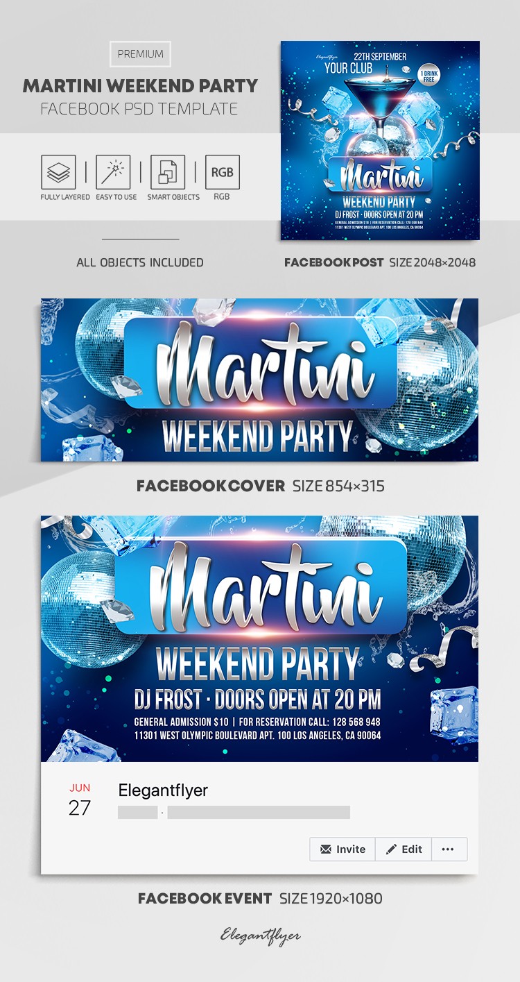 Martini Week-end Party Facebook by ElegantFlyer