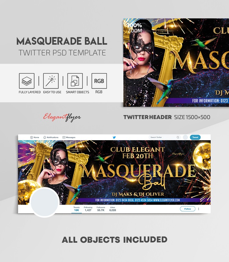 Masquerade Ball Twitter by ElegantFlyer