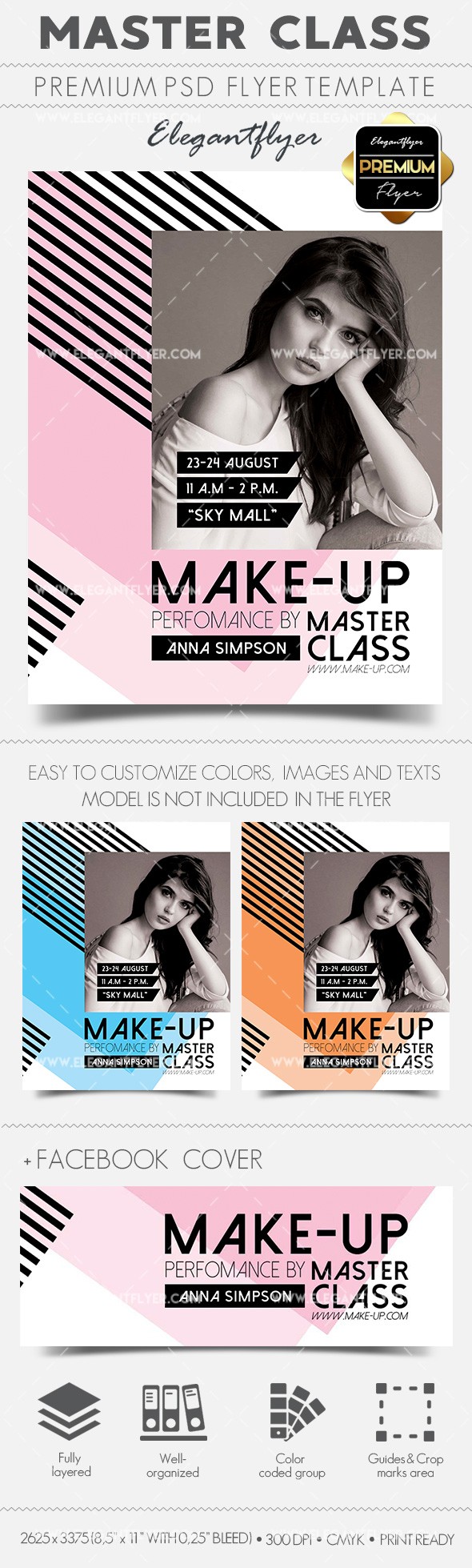 White Minimalist Master Class Premium Flyer Template PSD