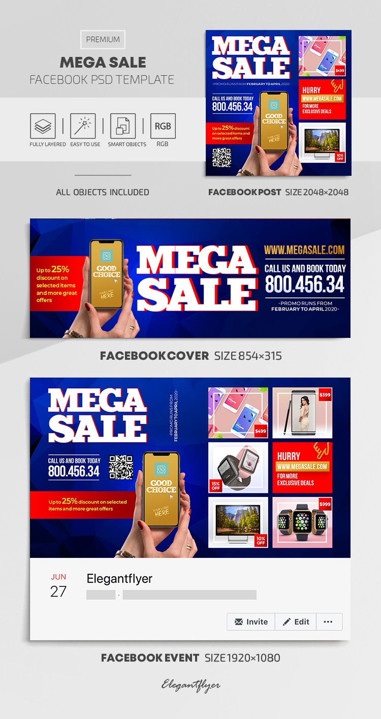 Mega Sale Facebook by ElegantFlyer