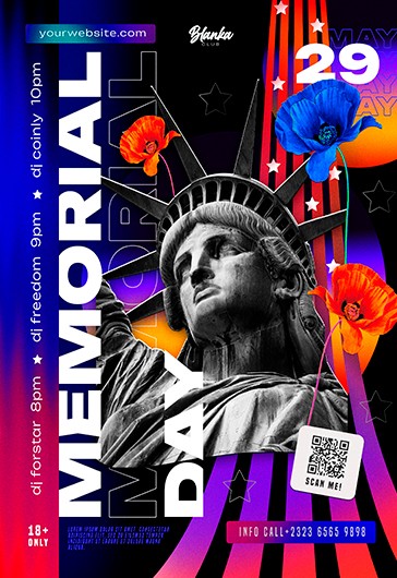 Premium PSD  Memorial day 3d illustration