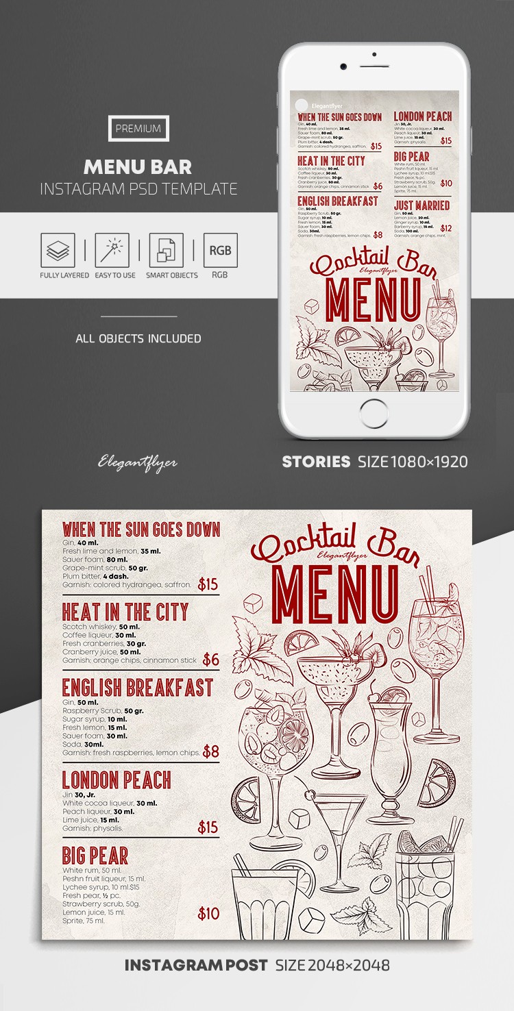 Barre de menu Instagram by ElegantFlyer