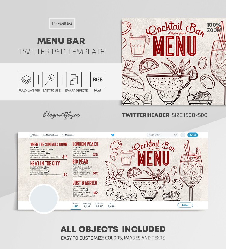 Barre de menu Twitter by ElegantFlyer