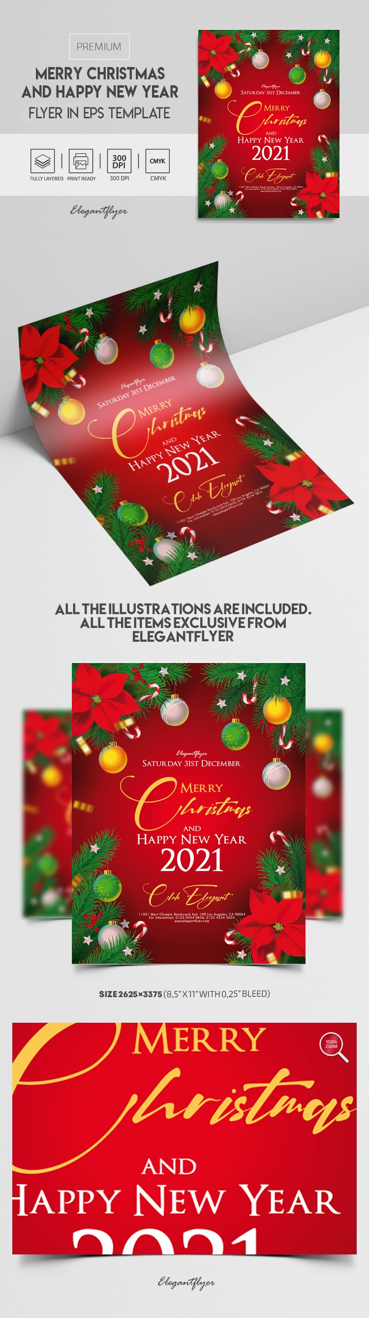 Merry Christmas and Happy New Year Flyer by ElegantFlyer