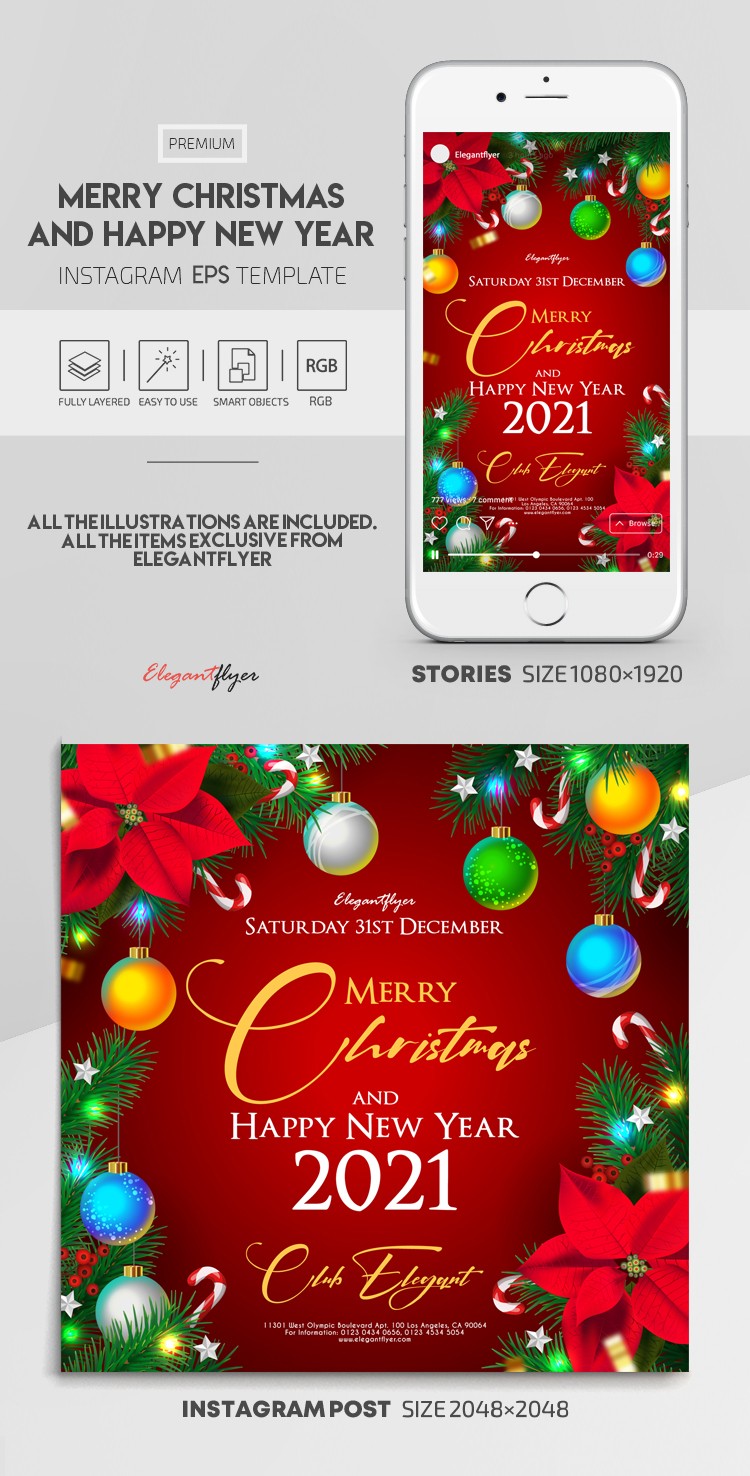 Merry Christmas and Happy New Year Vector EPS by ElegantFlyer