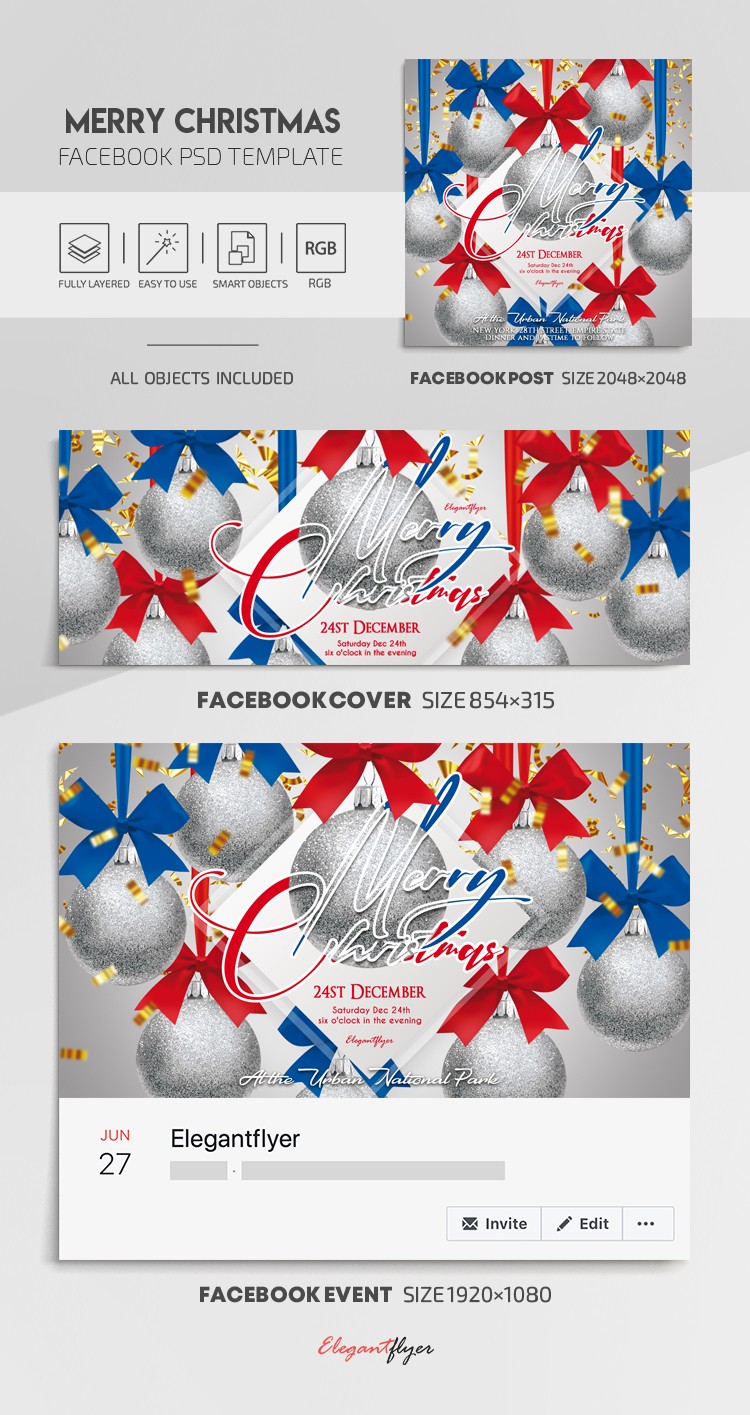 Feliz Navidad Facebook by ElegantFlyer