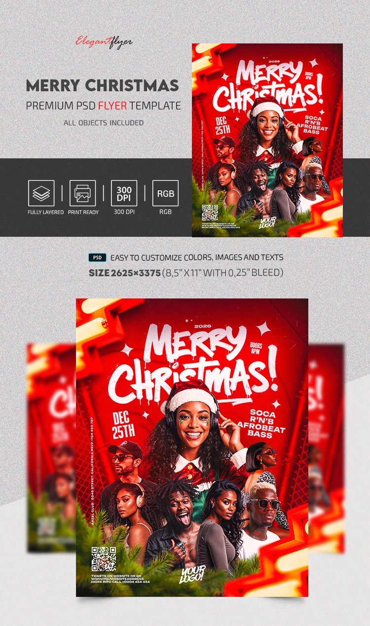 Zaproszenie na Świąteczną Imprezę Bożonarodzeniową by ElegantFlyer