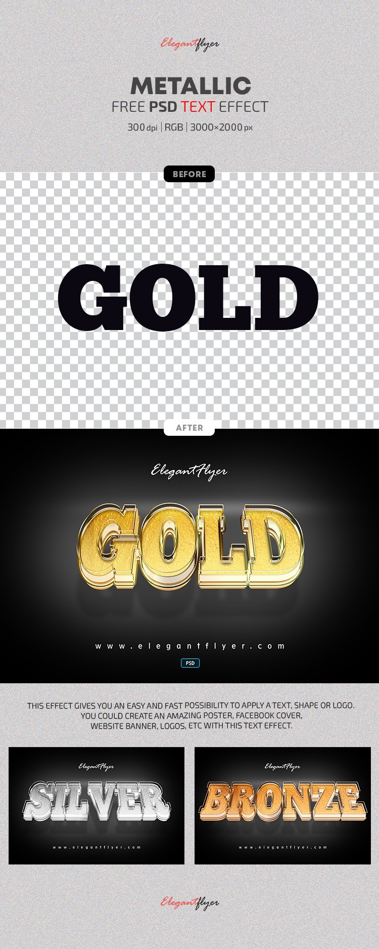 Metallic Text Effects by ElegantFlyer