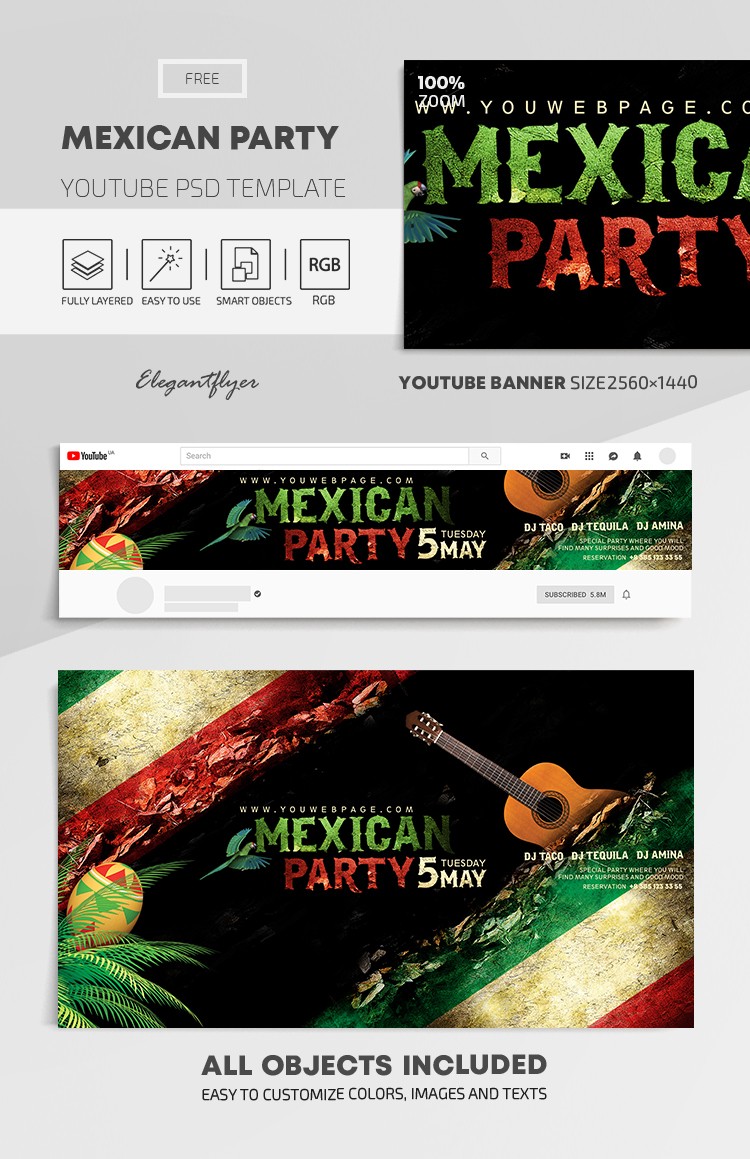 Mexican Party Youtube by ElegantFlyer