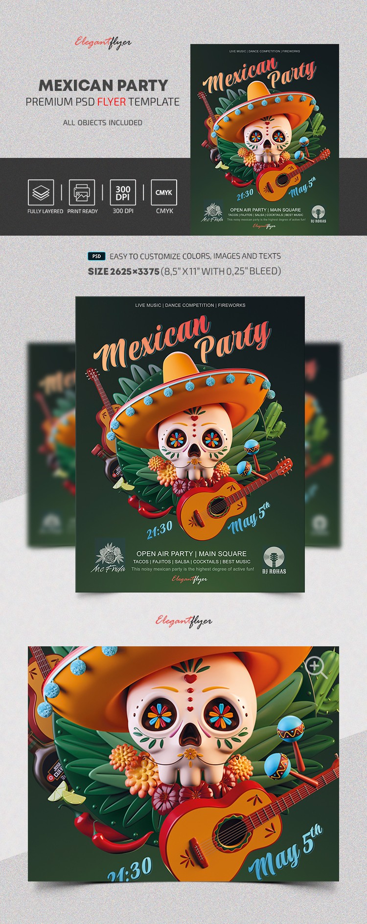 Mexican Party Flyer by ElegantFlyer