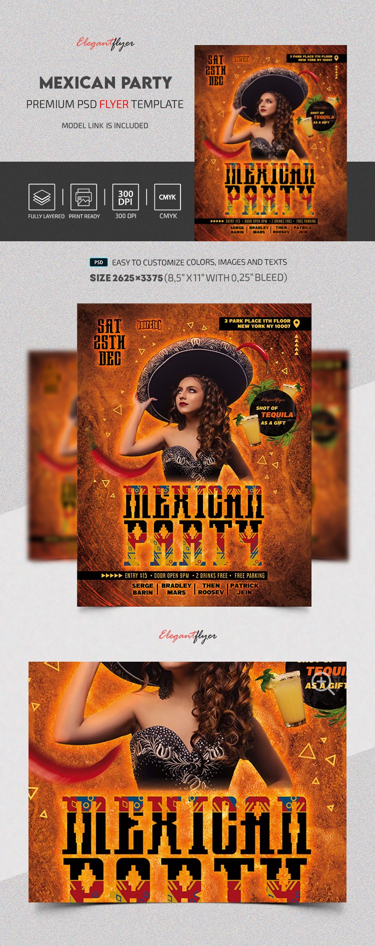 Mexican Party Flyer by ElegantFlyer