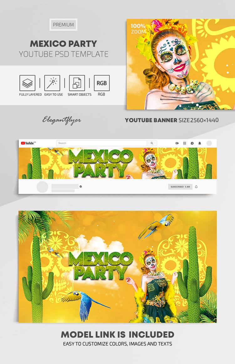 Mexico Party Youtube by ElegantFlyer