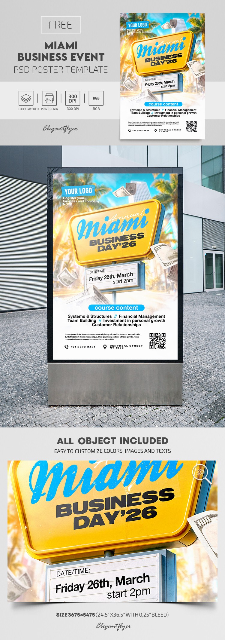 Miami Geschäftsveranstaltungsplakat by ElegantFlyer
