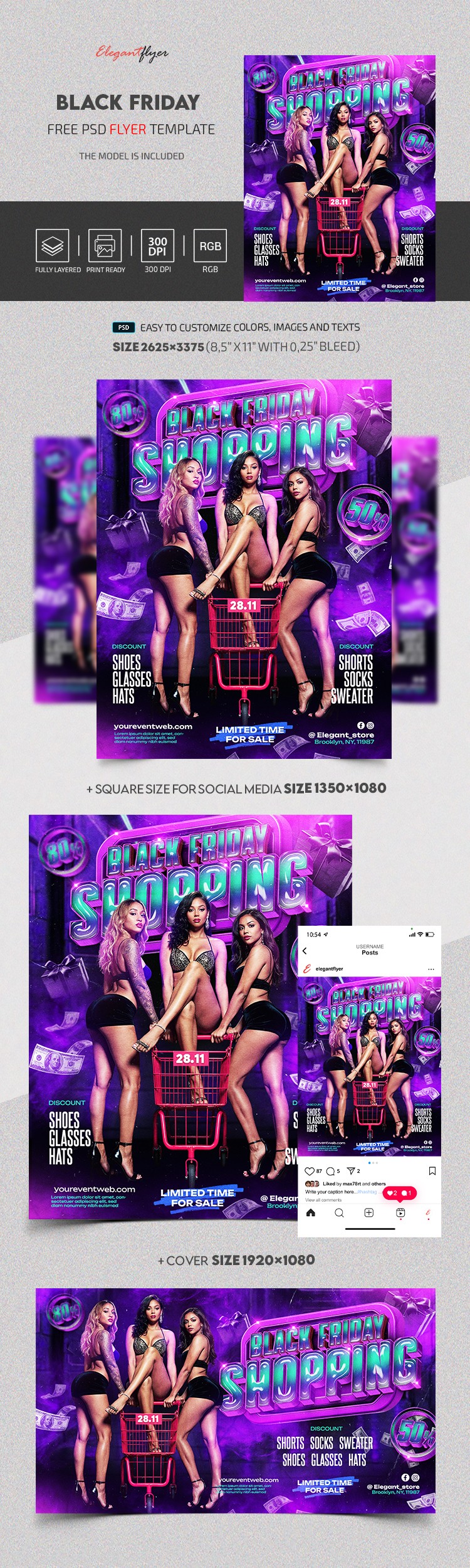 Midnight Black Friday Shopping Flyer by ElegantFlyer