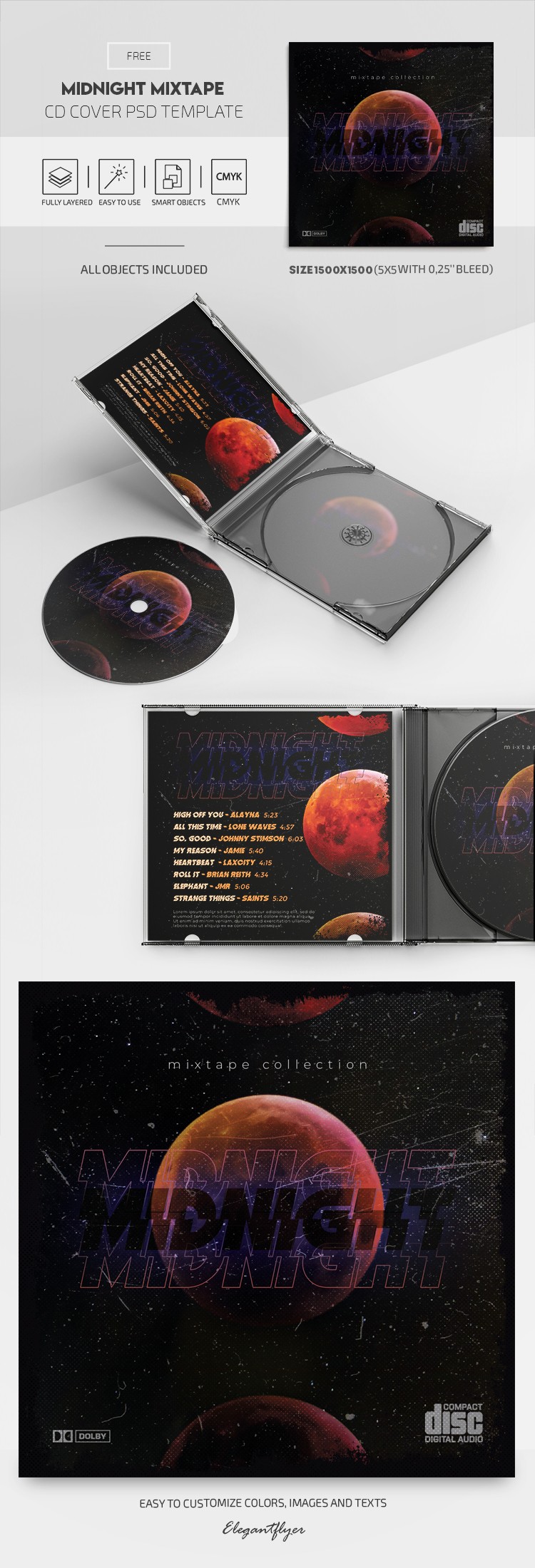 Midnight Mixtape CD Cover by ElegantFlyer