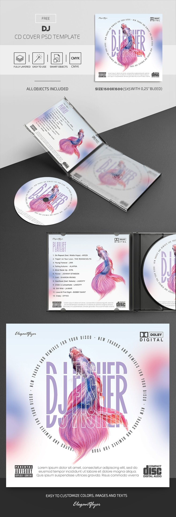 Pochette de CD minimaliste du DJ by ElegantFlyer