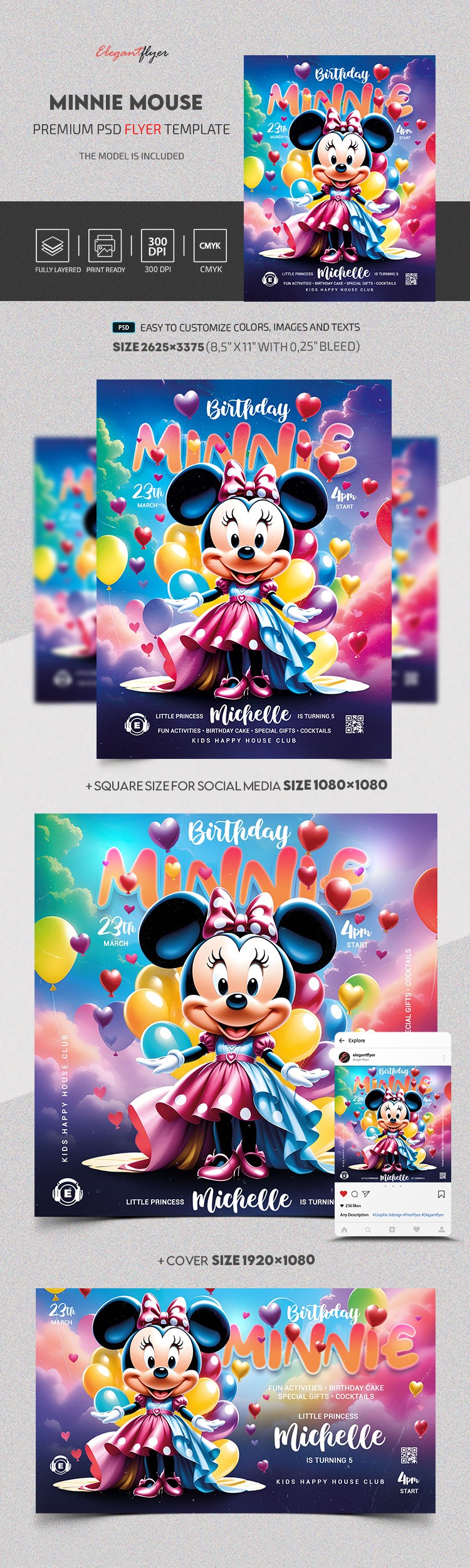 Minnie Mouse Compleanno by ElegantFlyer