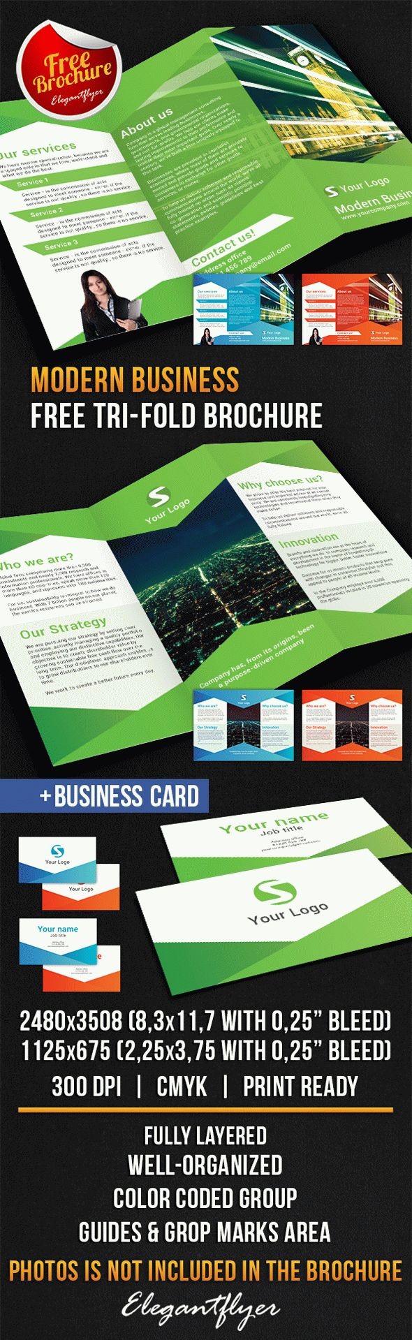 Brochure d'entreprise moderne à trois volets. by ElegantFlyer