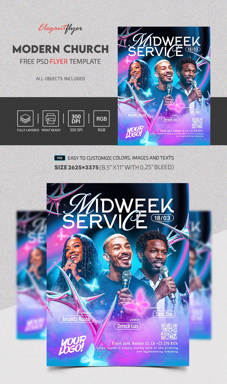 Modern Gradient Church Flyer by ElegantFlyer
