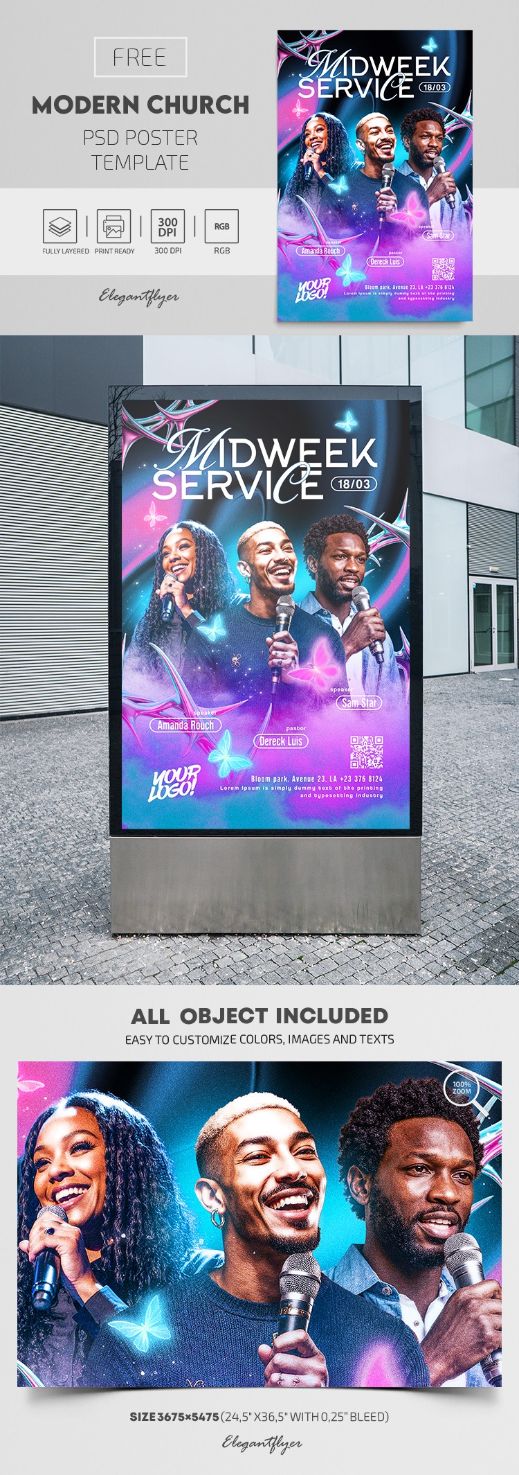 Modern Gradient Church Poster by ElegantFlyer