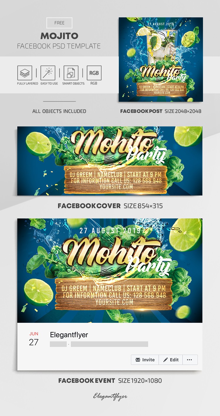 Mojito Club Party Facebook by ElegantFlyer