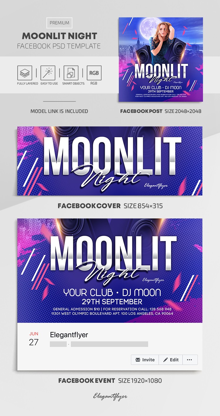 Moonlit Night Facebook by ElegantFlyer