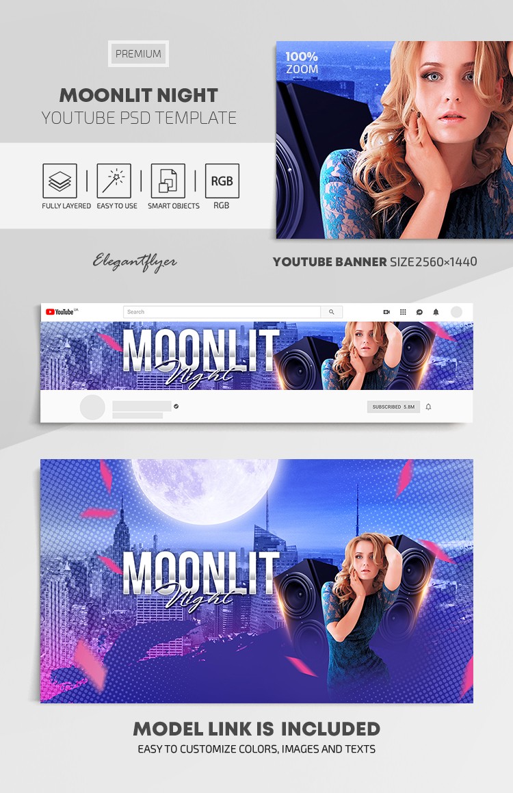 Noc księżycowa Youtube by ElegantFlyer