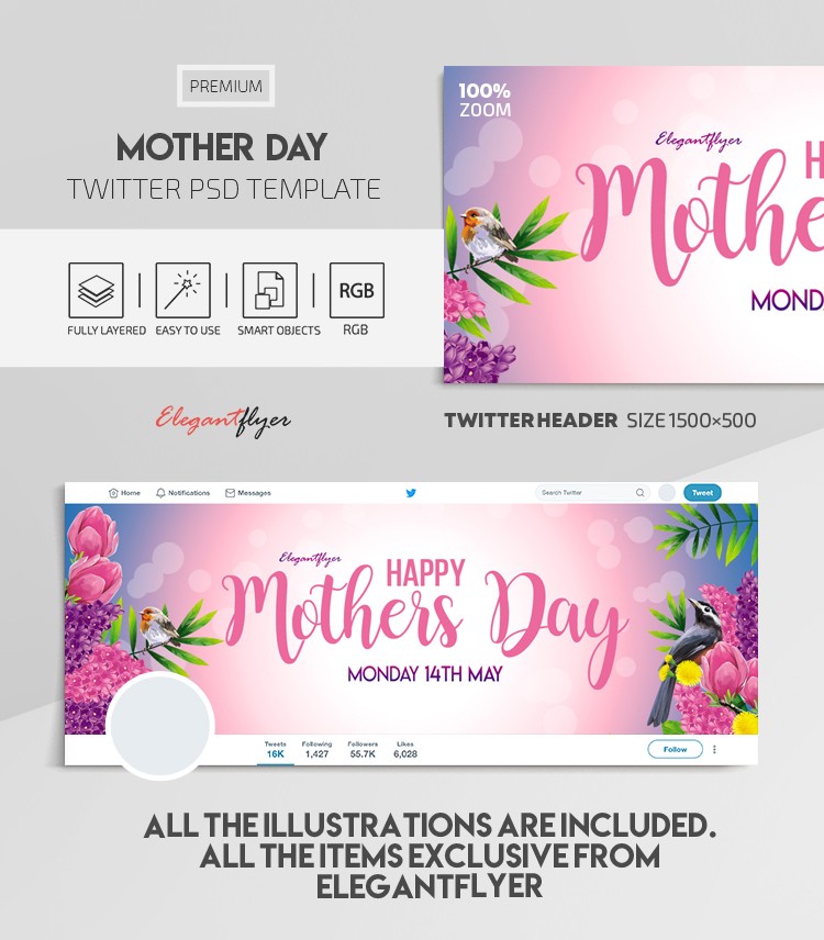 Mother Day Twitter by ElegantFlyer