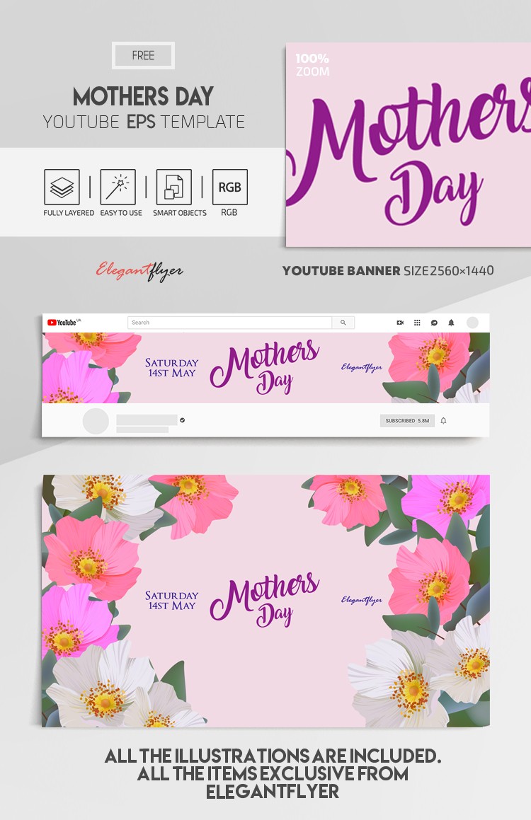 Journée des mères Youtube by ElegantFlyer