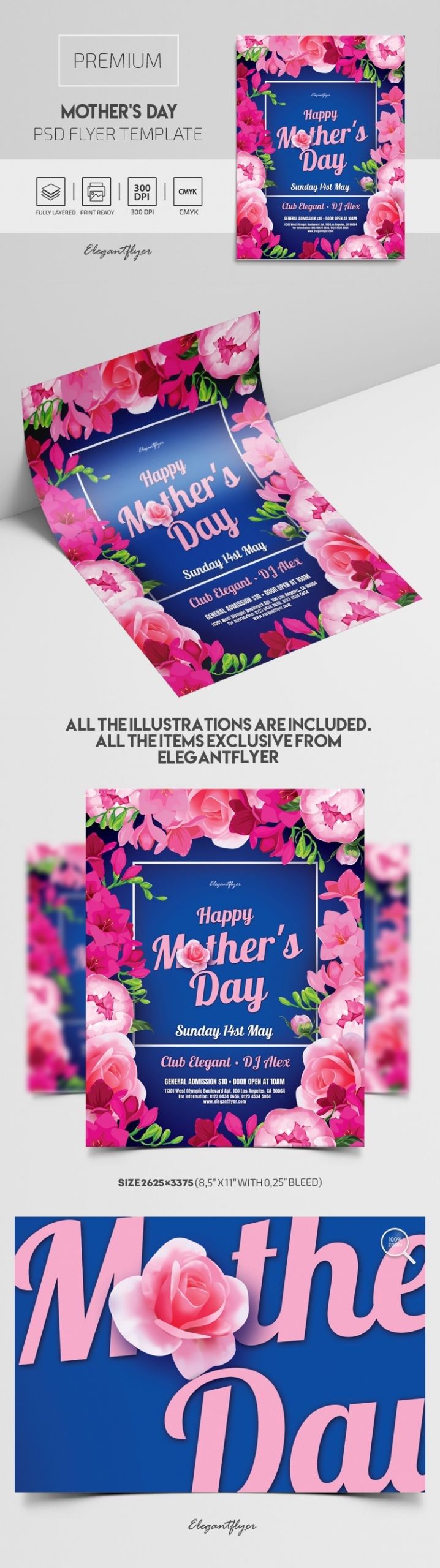Plakat z okazji Dnia Matki by ElegantFlyer