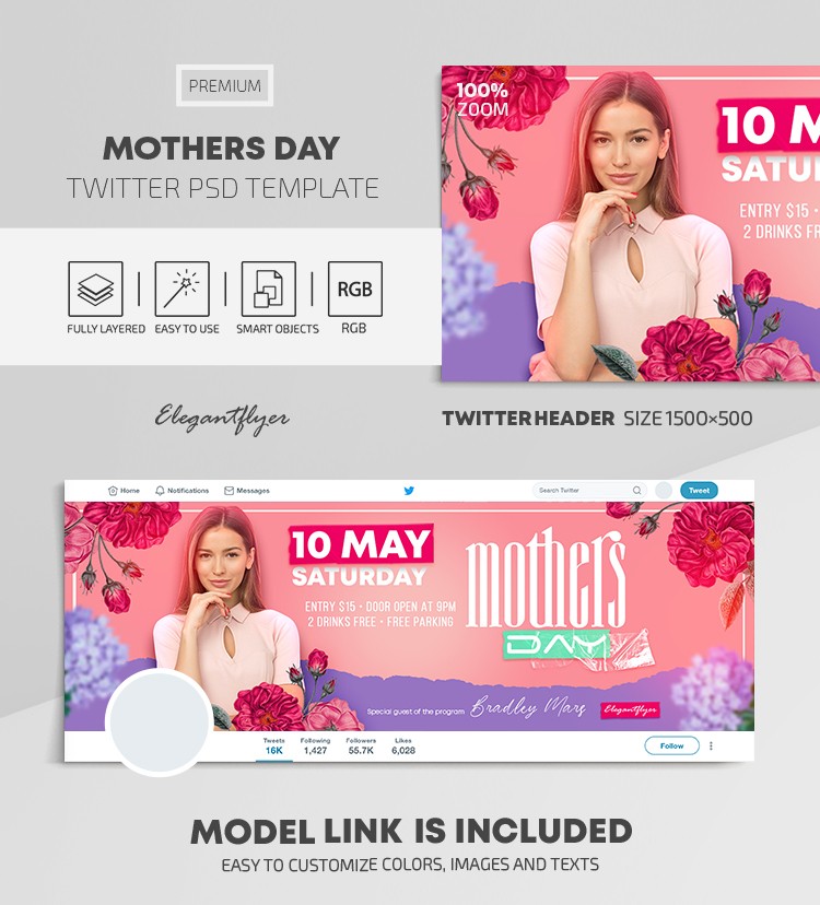 Mothers Day Twitter Header by ElegantFlyer