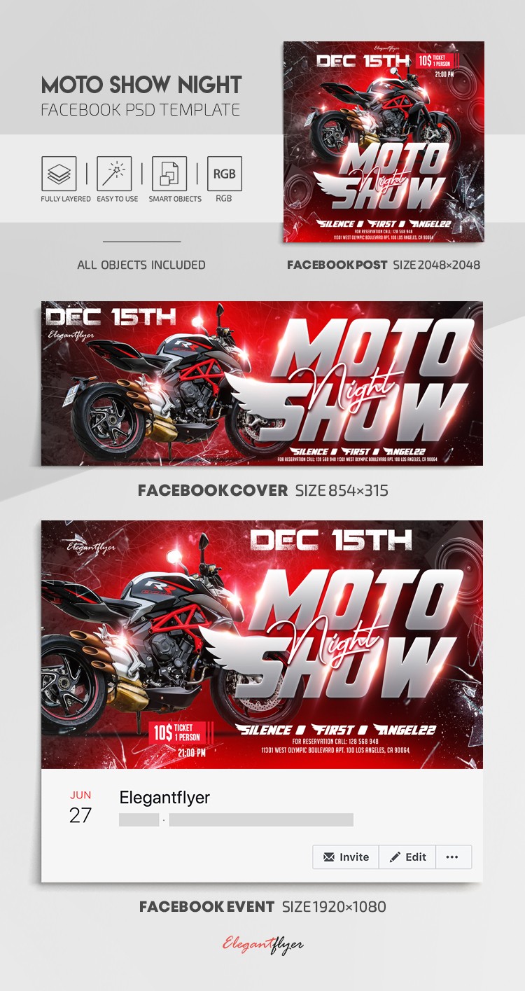 Moto Show Night Facebook by ElegantFlyer