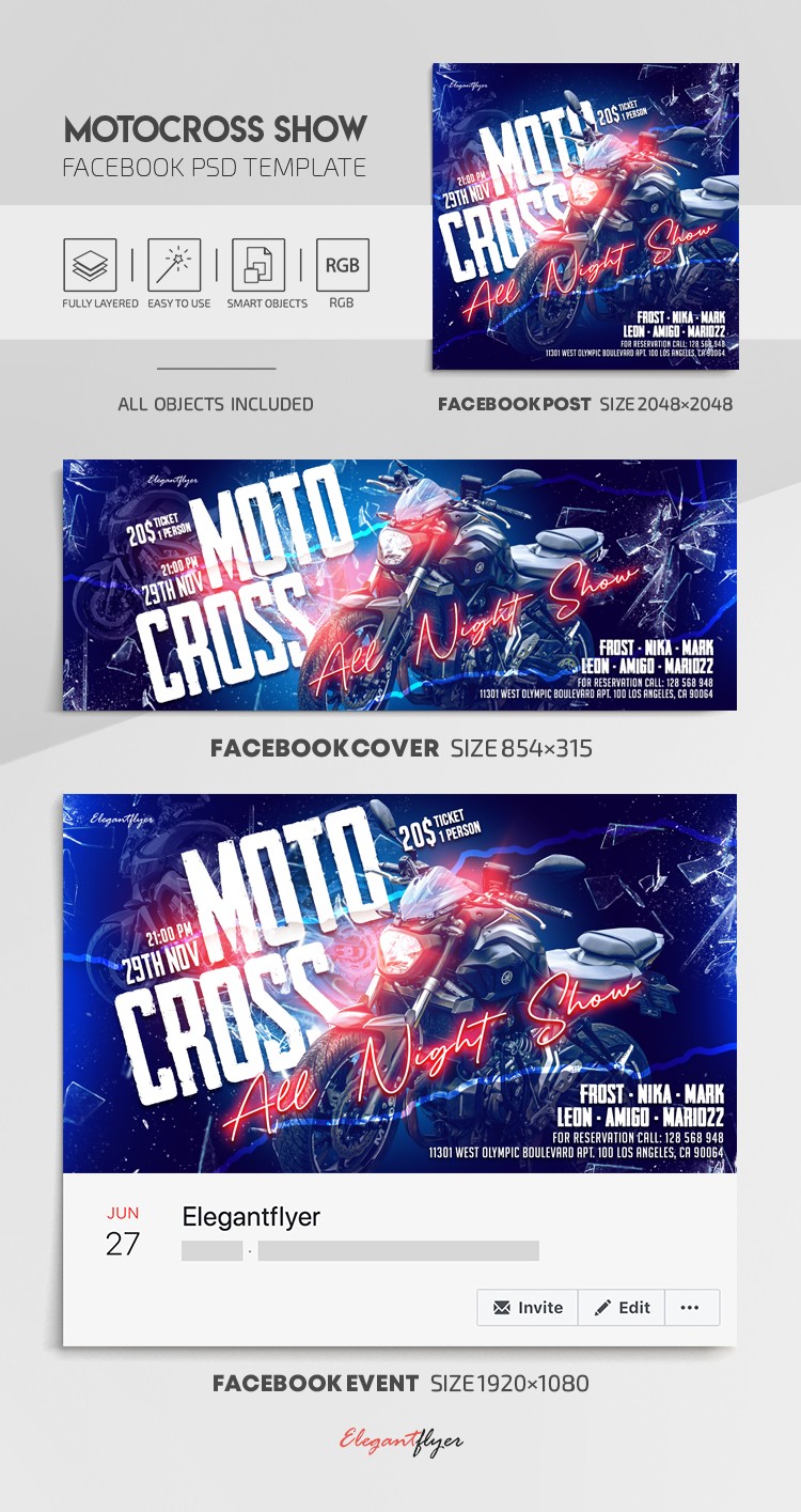 Mostrar de Motocross en Facebook by ElegantFlyer