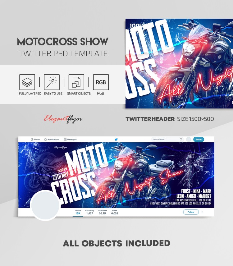 Motocross Show Twitter by ElegantFlyer