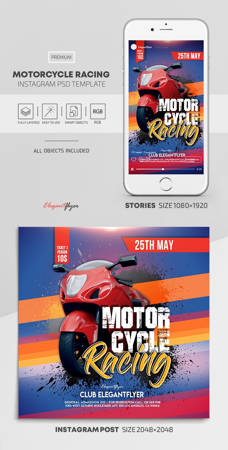 Instagram de carreras de motocicletas by ElegantFlyer