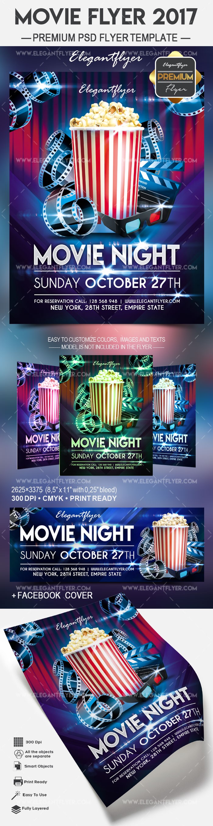 Roter und Blauer Film Flyer by ElegantFlyer