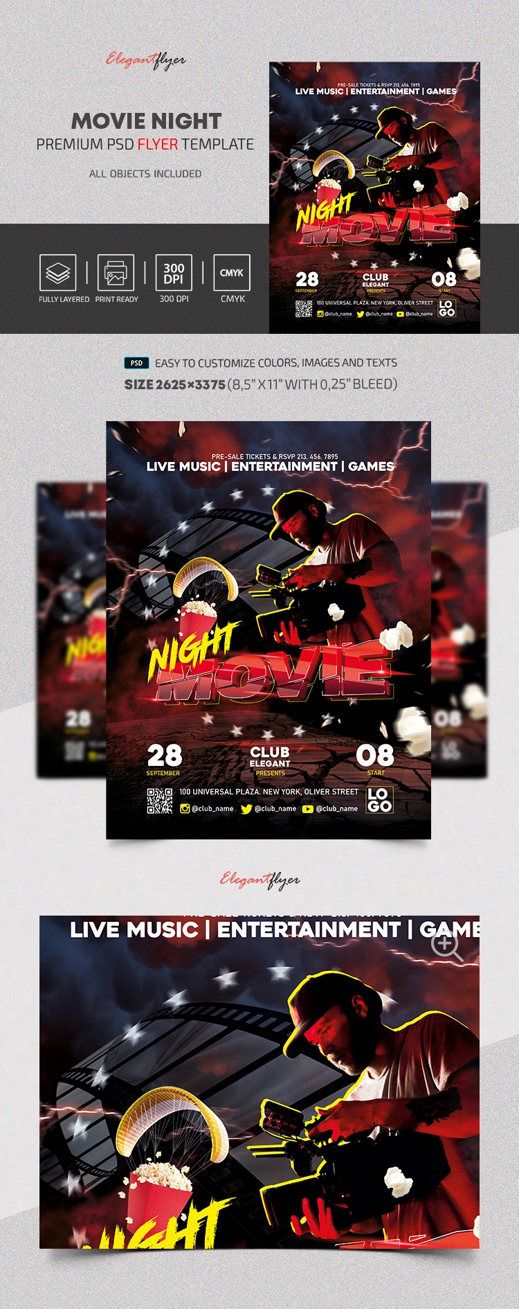 Movie Night Flyer by ElegantFlyer