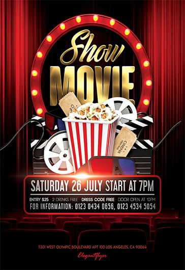 Cinema Flyer Party Graphics, Designs & Templates